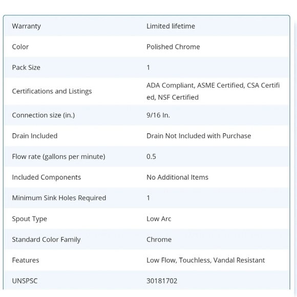 Speakman SF-8700  SensorFlo Battery powered sensor faucet Polished Chrome - Picture 6 of 8